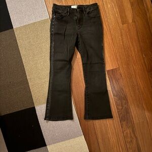 Frame Denim Black Flare Jeans - Le Crop Mini Boot